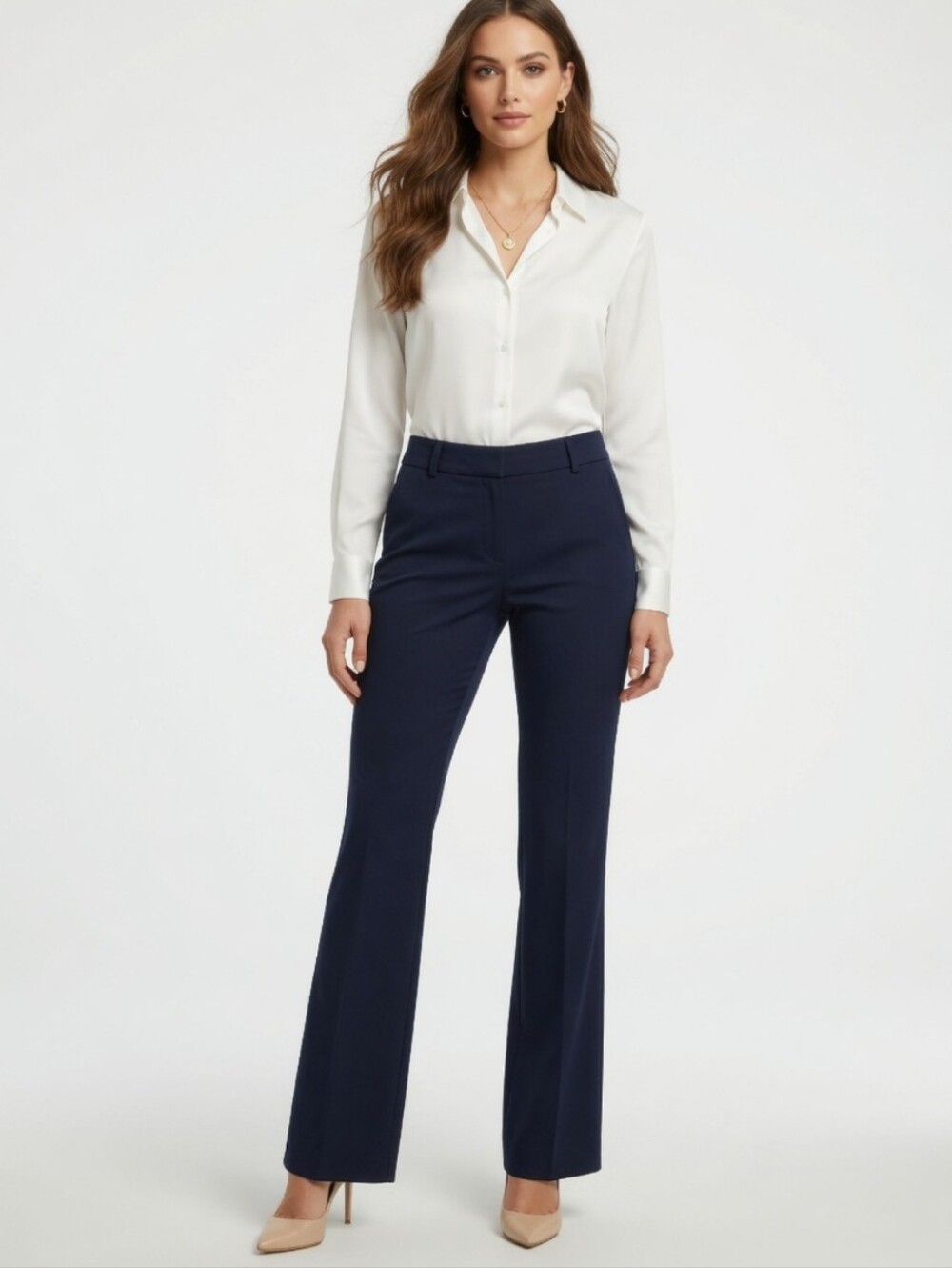 New York & Company Navy Boot-Cut Dress Pants for Women ( Size:16)